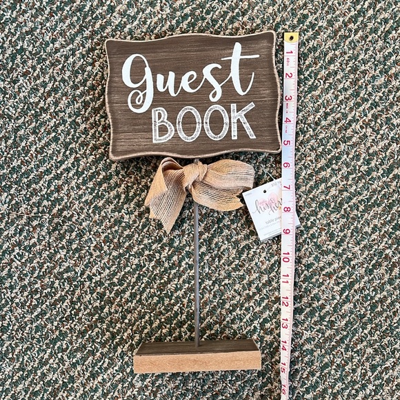 NEW Wedding decor items: guest book sign, flower basket, wicker angel bride - Picture 4 of 13